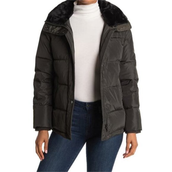 Lauren Ralph Lauren Womens Green Zip Up Down Fill Quilted Puffer Jacket Sz M New - Picture 1 of 14